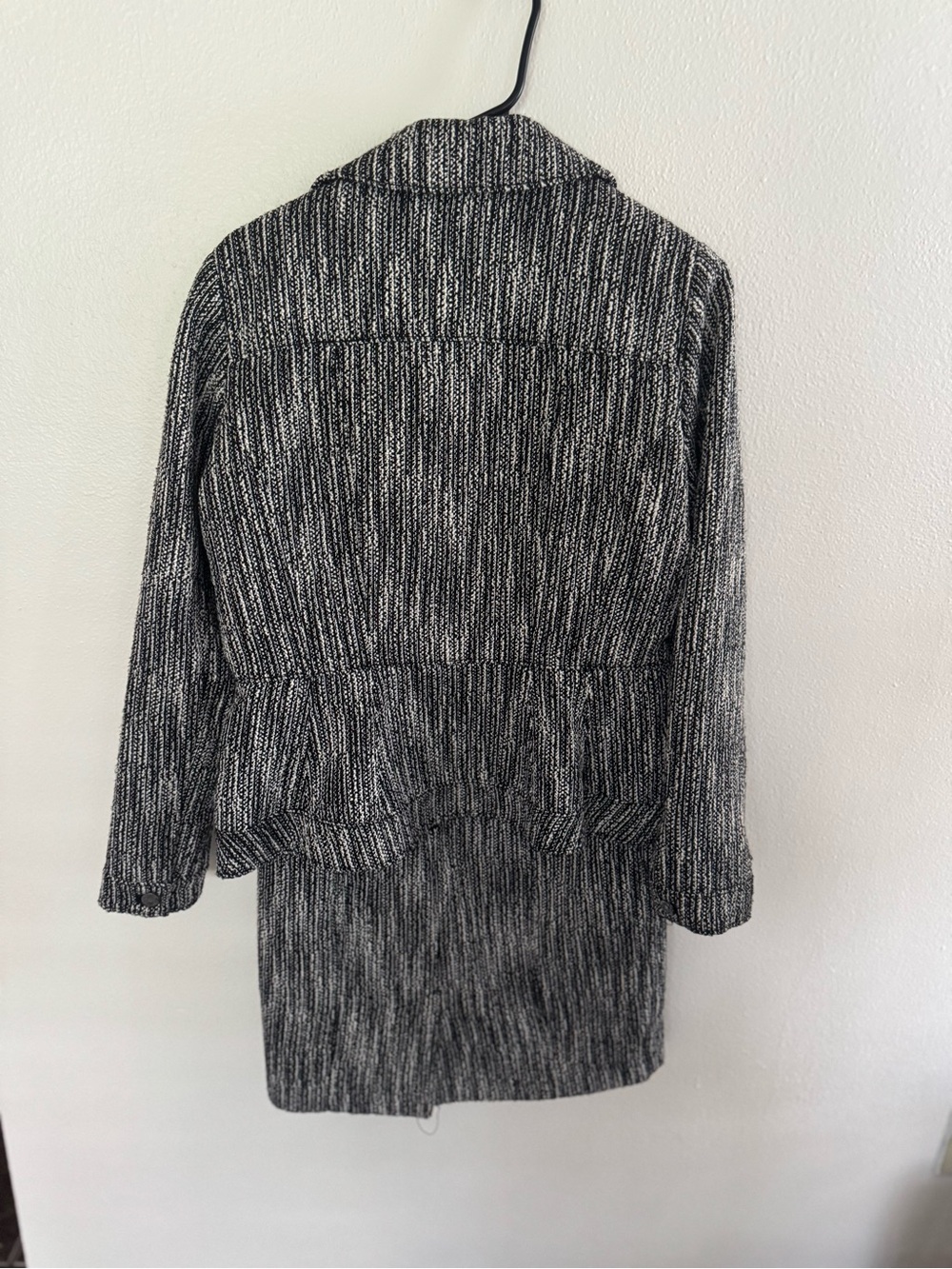 White House Black Market Black White Tweed Dress Jacket Set Size 4 - Picture 4 of 10